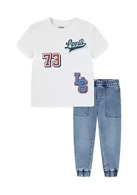 Toddler Boys Varsity Patch T-Shirt and Jogger Pants Set