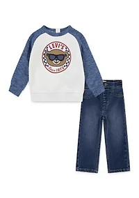 Toddler Boys Moto Denim Set