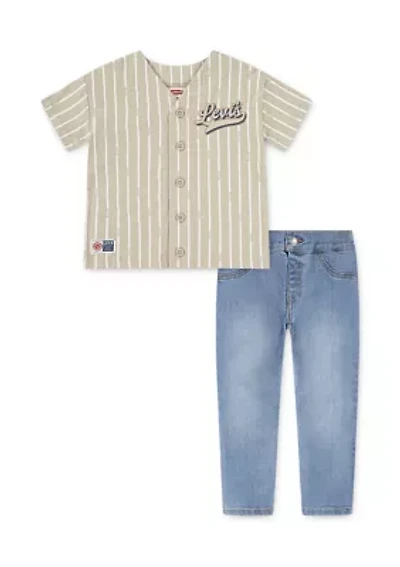 Toddler Boys Baseball T-Shirt and Pants Set