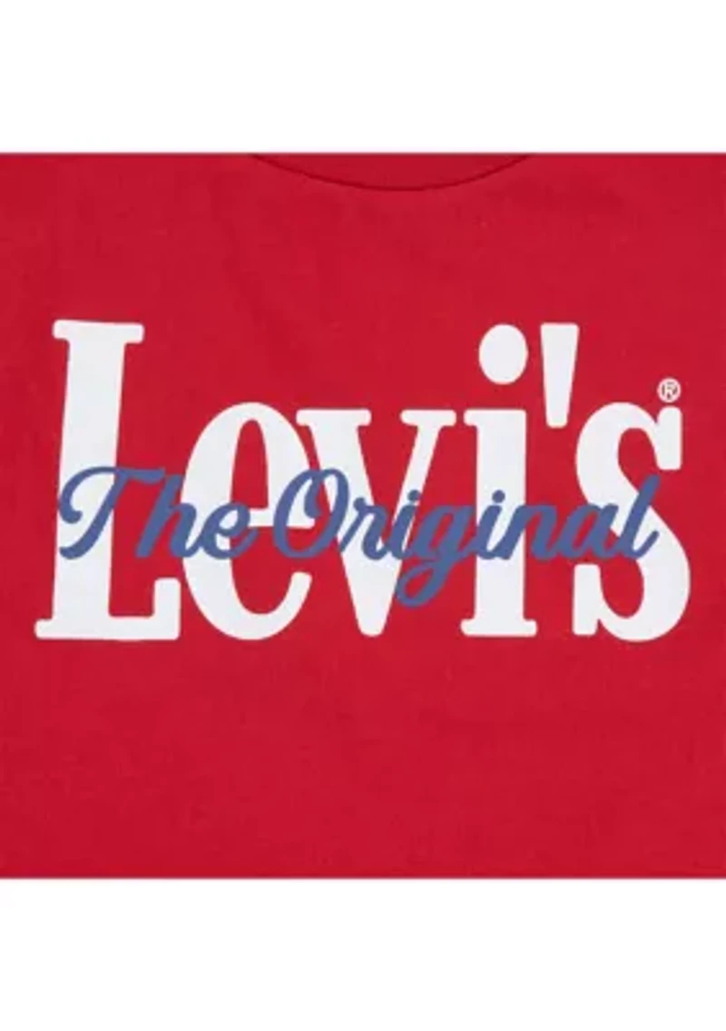 Toddler Boys Graphic Logo Shirt and Denim Shorts Set