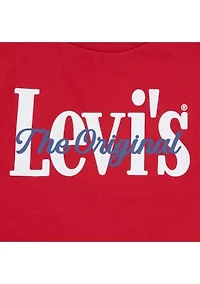 Toddler Boys Graphic Logo Shirt and Denim Shorts Set