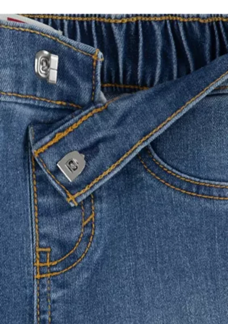 Toddler Boys Graphic Logo Shirt and Denim Shorts Set