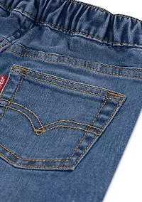 Toddler Boys Graphic Logo Shirt and Denim Shorts Set