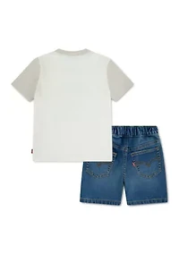 Toddler Boys T-Shirt and Denim Shorts Set