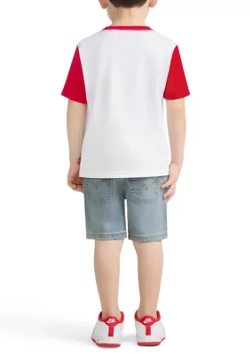 Toddler Boys Fry Guy Skater Shirt and Denim Shorts Set