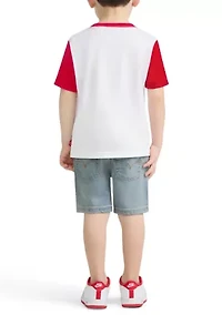 Toddler Boys Fry Guy Skater Shirt and Denim Shorts Set