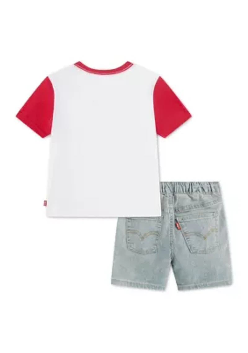 Toddler Boys Fry Guy Skater Shirt and Denim Shorts Set