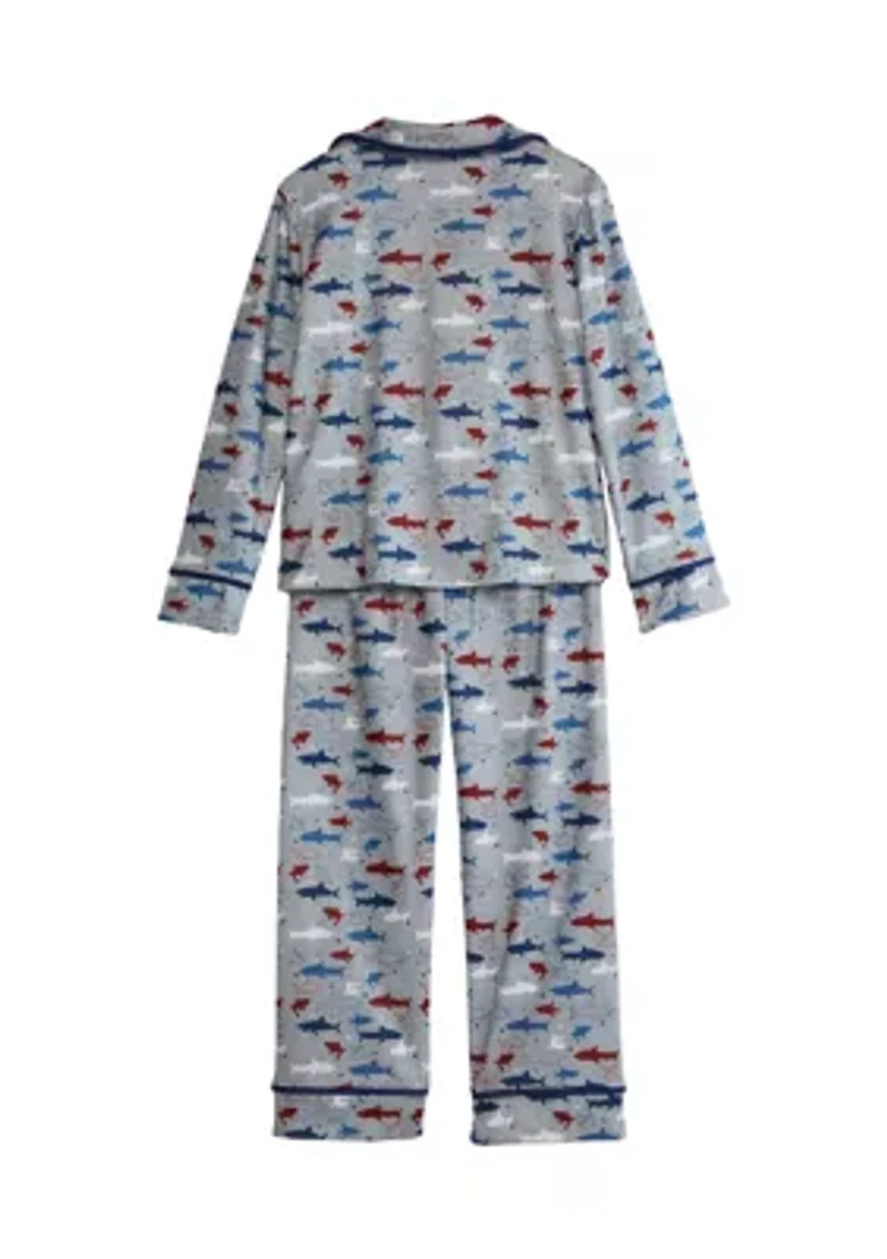 Boys 4-7 Shark Pajama Pant and Top Set