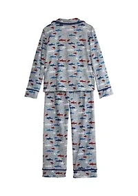 Boys 4-7 Shark Pajama Pant and Top Set