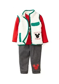 Baby Boys 3 Piece Mickey Mouse Vest Set