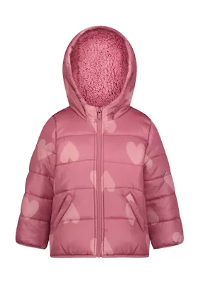 Baby Girls Printed Puffer Jacket