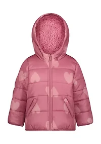Baby Girls Printed Puffer Jacket