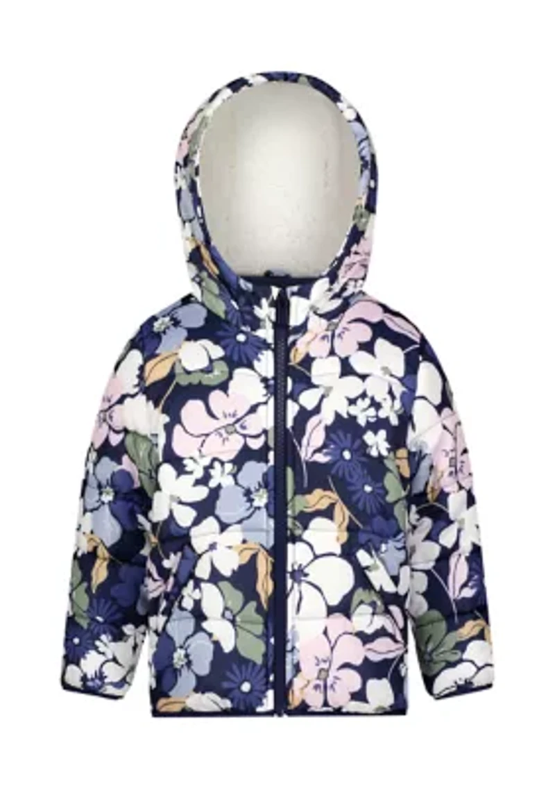 Baby Girls Printed Puffer Jacket