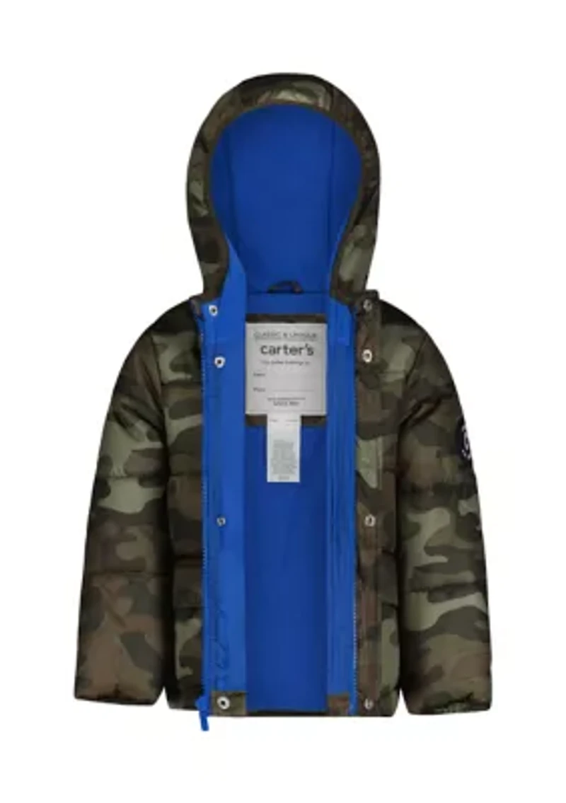 Toddler Boys Printed Puffer Jacket