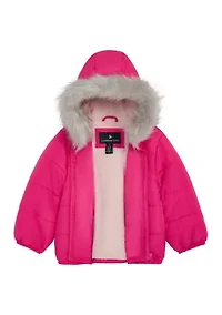 Toddlers Girls Hoodie Puffer Jacket