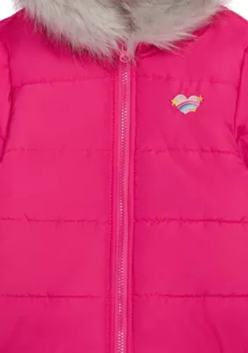 Toddlers Girls Hoodie Puffer Jacket
