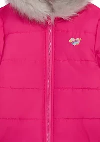 Toddlers Girls Hoodie Puffer Jacket