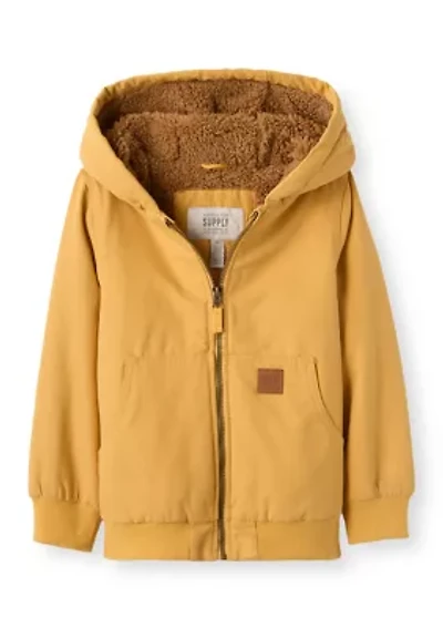 Toddler Boys Faux Fur Hooded Jacket