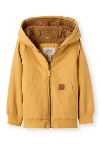 Toddler Boys Faux Fur Hooded Jacket