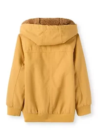 Toddler Boys Faux Fur Hooded Jacket