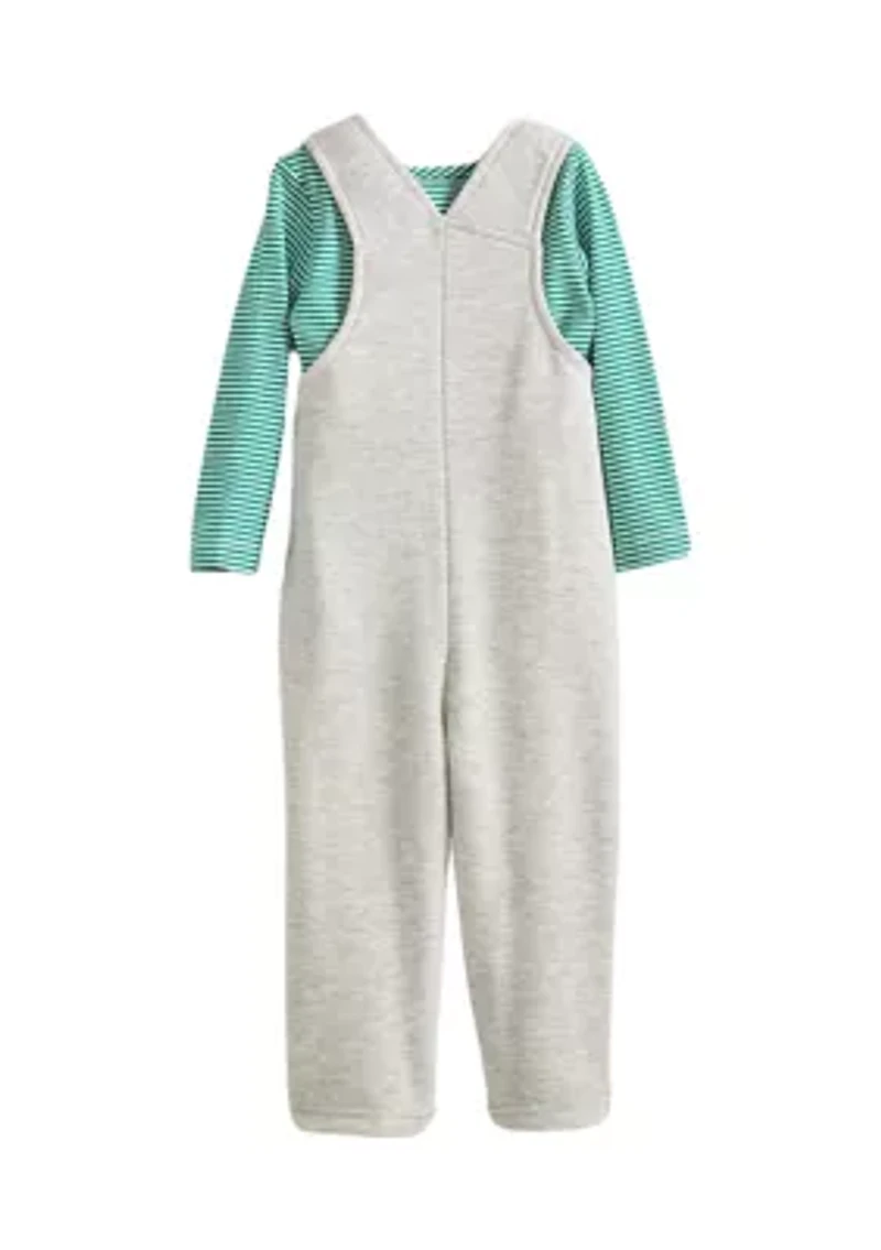 Baby Boys Christmas Appliqué Overall Set