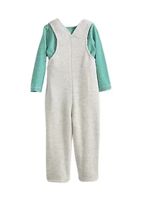 Baby Boys Christmas Appliqué Overall Set
