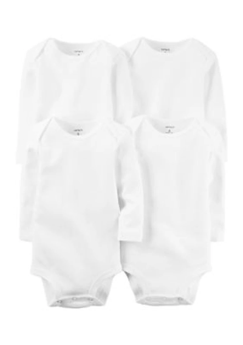 Baby Girls 4-Pack of Cotton Bodysuits