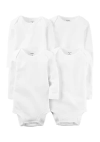 Baby Girls 4-Pack of Cotton Bodysuits