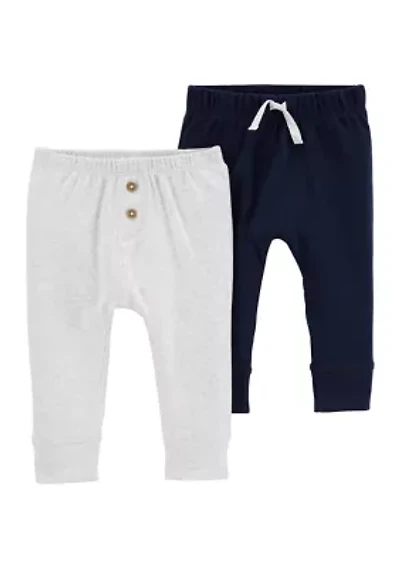 Baby Girls Cotton Pants - 2 Pack