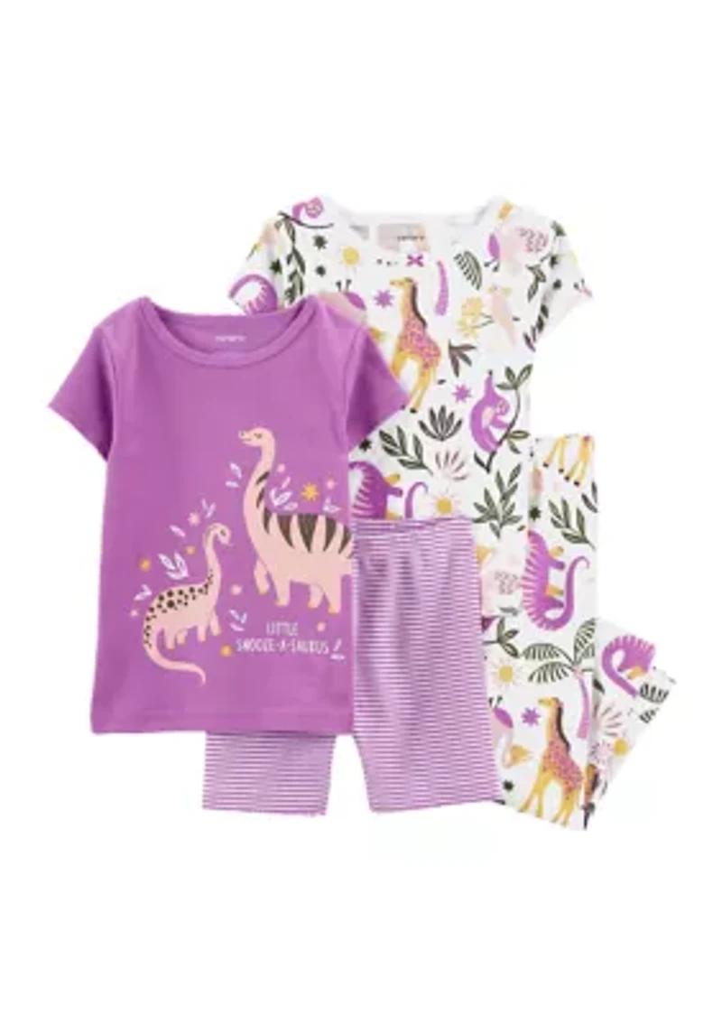 Baby Girls 4 Piece Floral Pajama Set