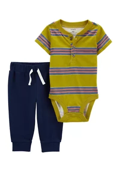 Baby Boys Stripe Jersey Bodysuit Set