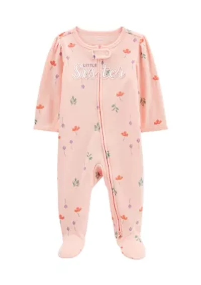 Baby Girls Little Sister Footie Pajamas