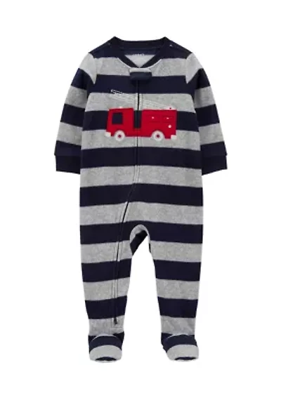 Baby Boys Firetruck Footie Pajamas