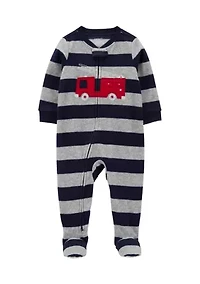 Baby Boys Firetruck Footie Pajamas
