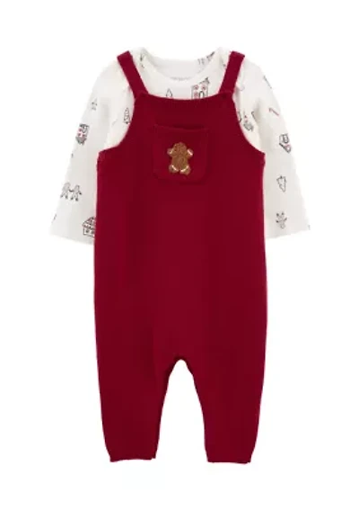 Baby Boys Christmas Overalls Set