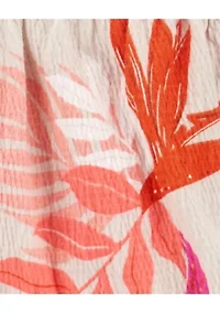 Baby Girls Printed Three Piece Top and Shorts Set with Headwrap