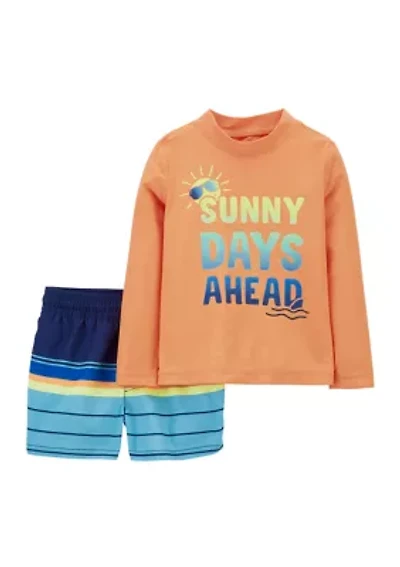 Baby Boys Long Sleeve Sunny Days Rashguard Swim Set