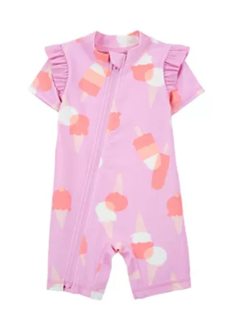 Baby Girls Ice Cream Printed One Piece Swimsuit