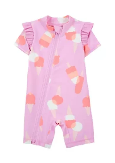 Baby Girls Ice Cream Printed One Piece Swimsuit