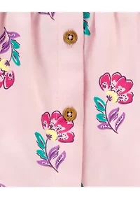 Baby Girls Sleeveless Smocked Floral 3 Piece Set