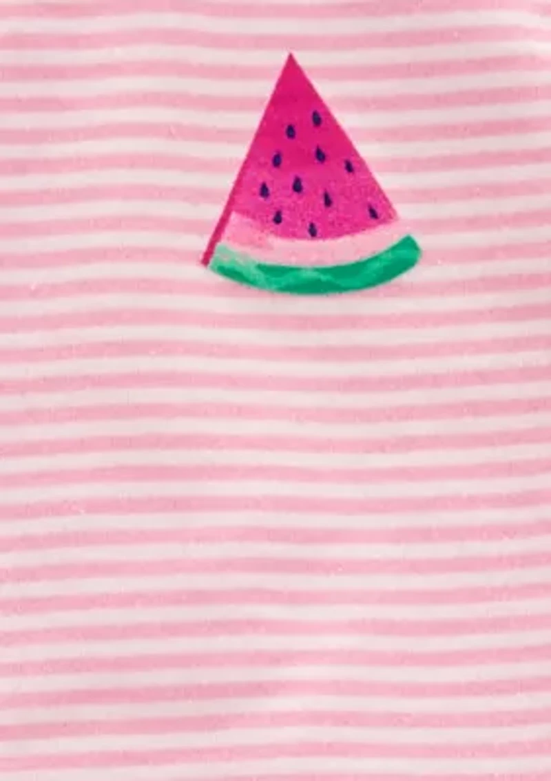 Baby Girls Watermelon Top and Printed Shorts Set