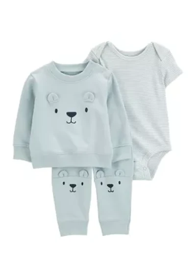 Baby Boys Three Piece Sweatshirt and Joggers Set