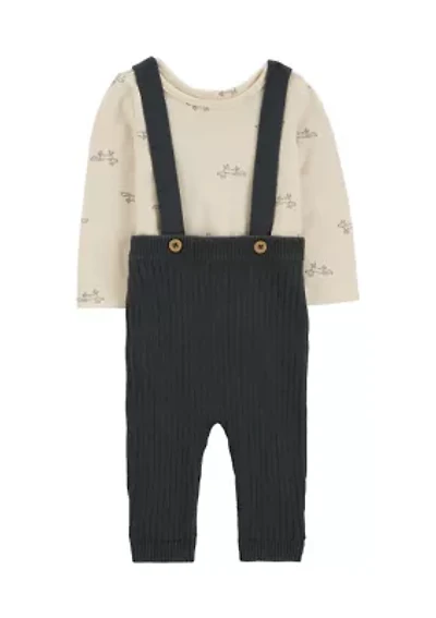 Baby Boys Printed Bodysuit and Coveralls Set