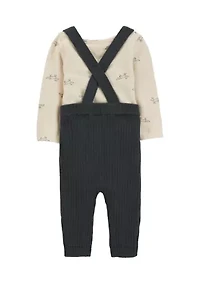 Baby Boys Printed Bodysuit and Coveralls Set