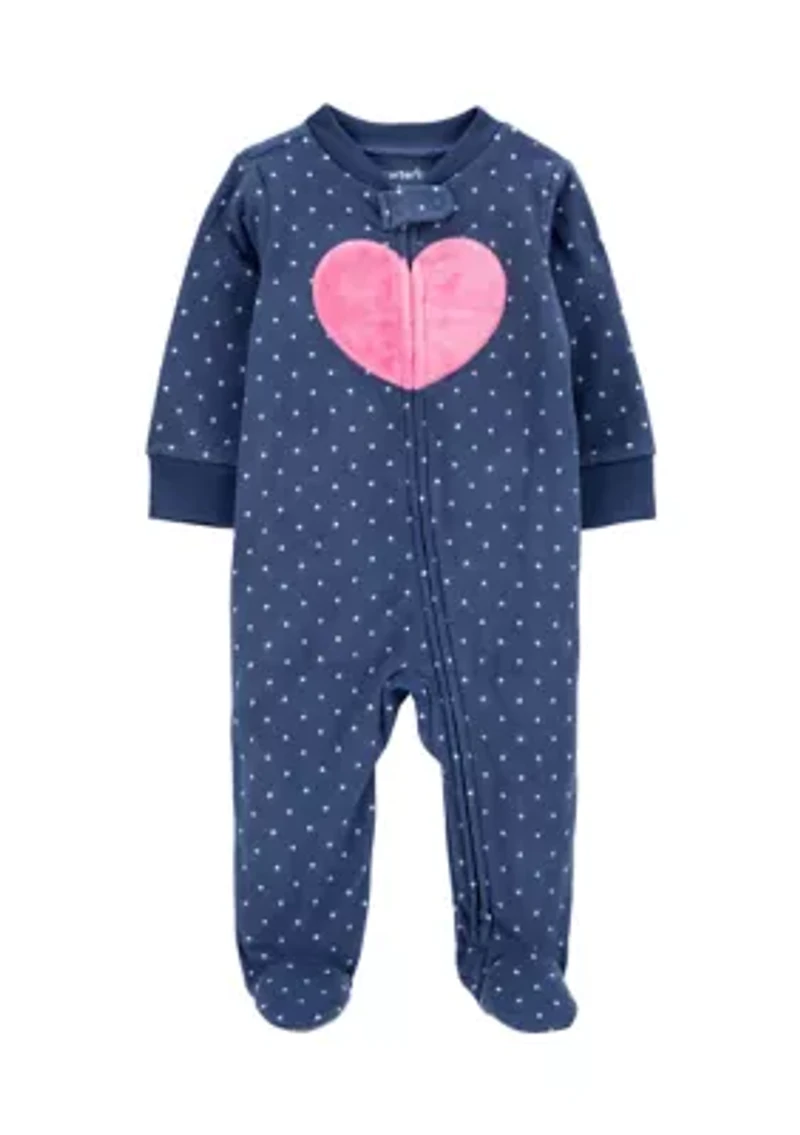 Baby Boys Microfleece Printed Footie Pajamas