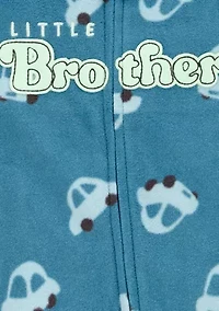 Baby Boys Microfleece Printed Footie Pajamas