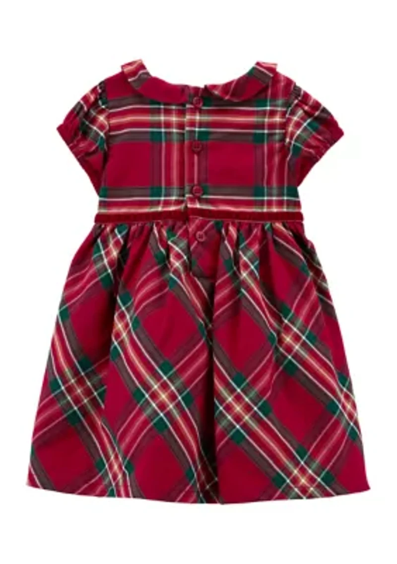Baby Girls Plaid Printed Dress
