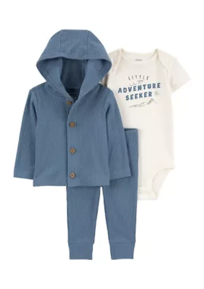 Baby Boys Hooded Cardigan Set