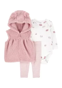 Baby Girls 3-Piece Vest Set