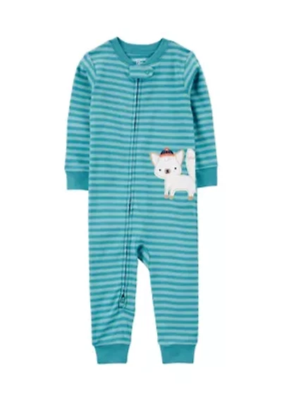 Baby Boys Striped Cotton Footie Pajamas